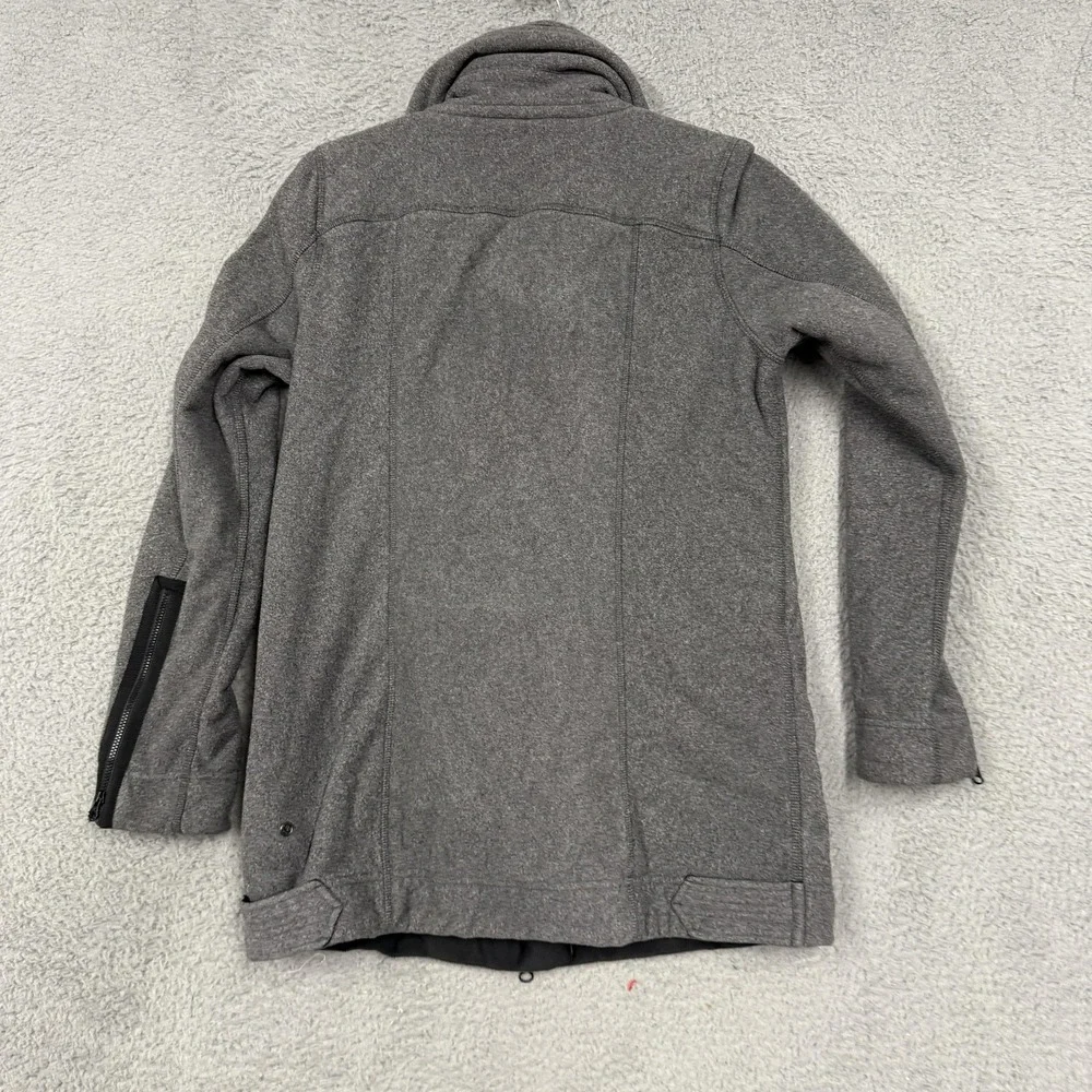 Lululemon Jacket Womens 6 Gray Asymmetrical Zip Fleece Lined Pockets High Collar